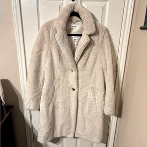 New Calvin Klein Faux Fur Coat